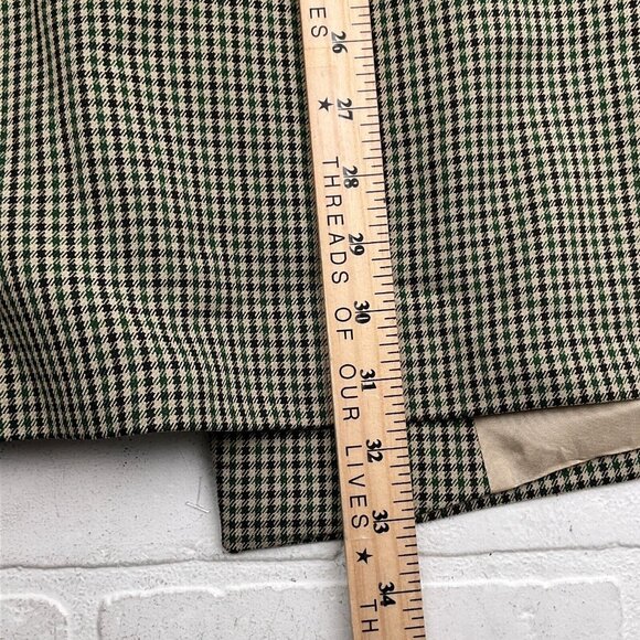 Oradinum Blazer Men 44 Tan Green Houndstooth Double Breasted Polyester Romainia‎ - Picture 15 of 16